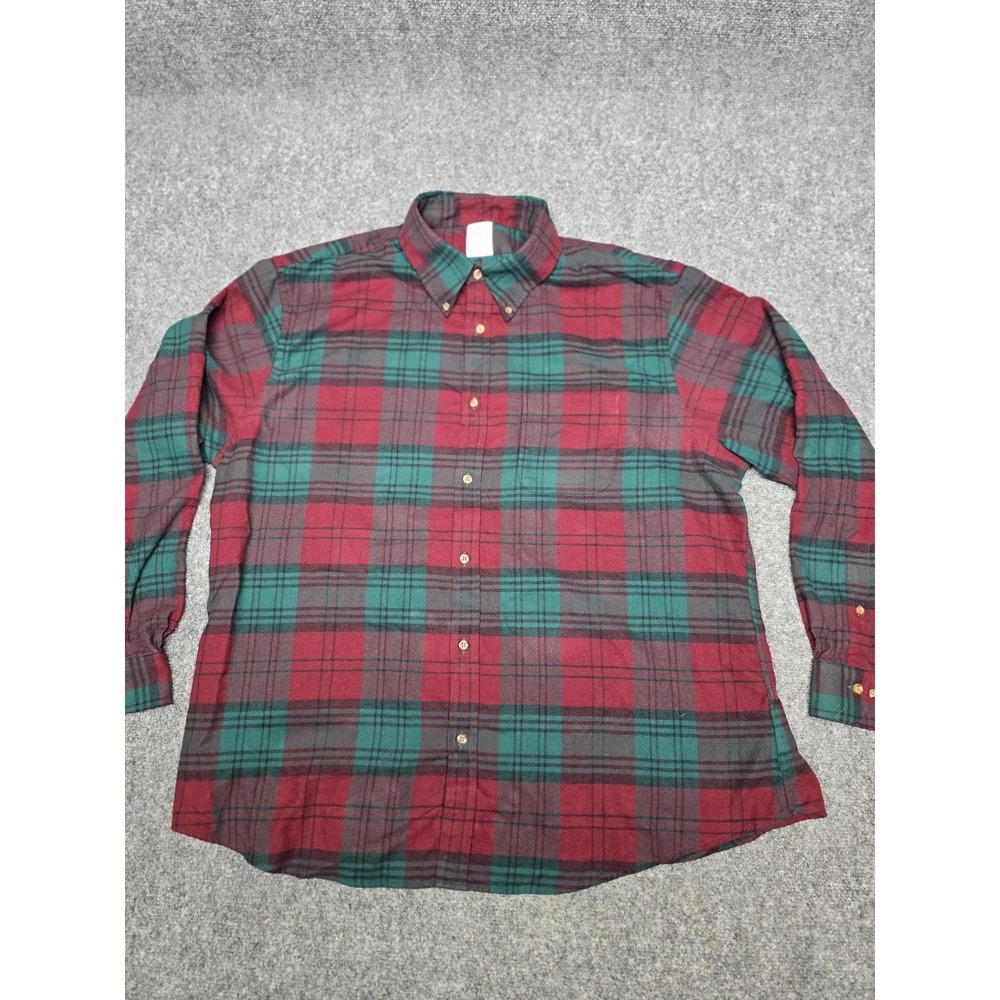 Brooks Brothers Shirt Mens 2XL Red Green Plaid Regent Fit Long Sleeve Button Up